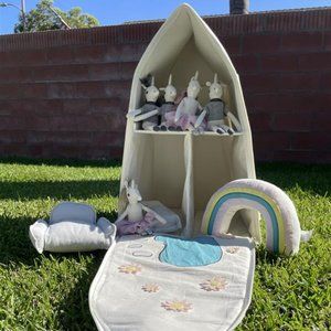 Pottery Barn Kids Unicorn Castle Dollhouse and Accessories